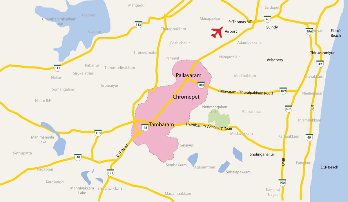 mapa Тамбарам Chennai