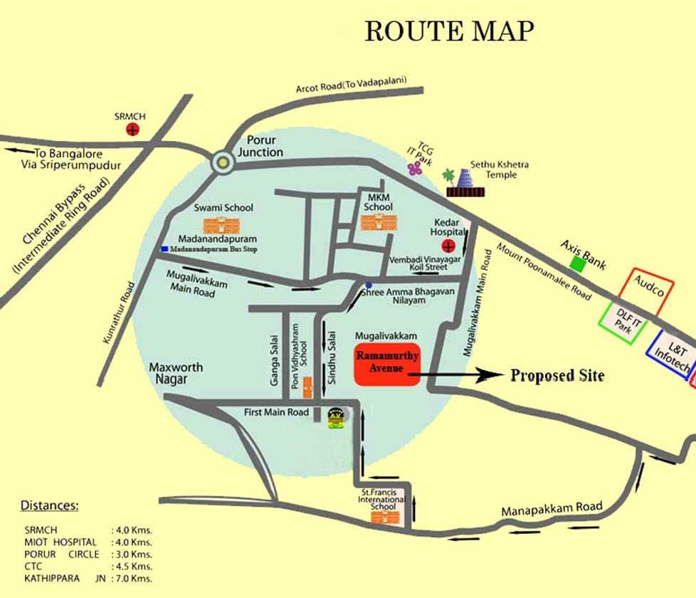 Порере Chennai mapie