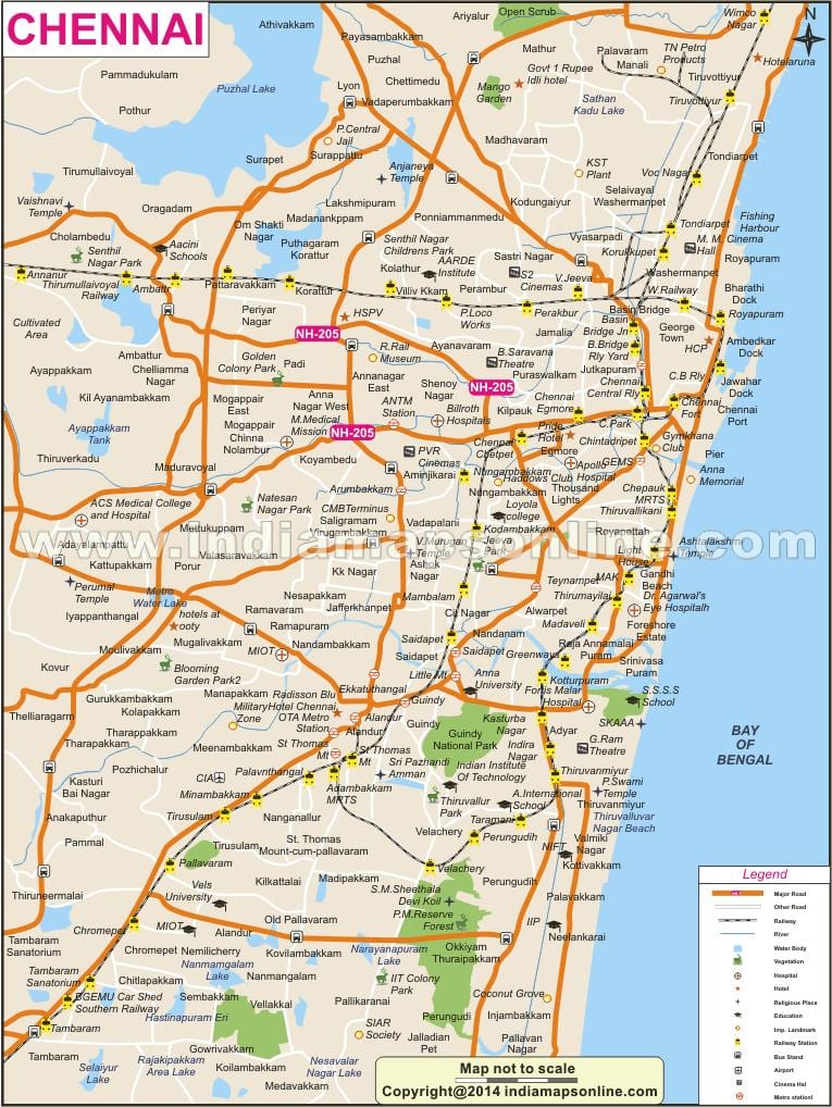 Madras pełnej mapie
