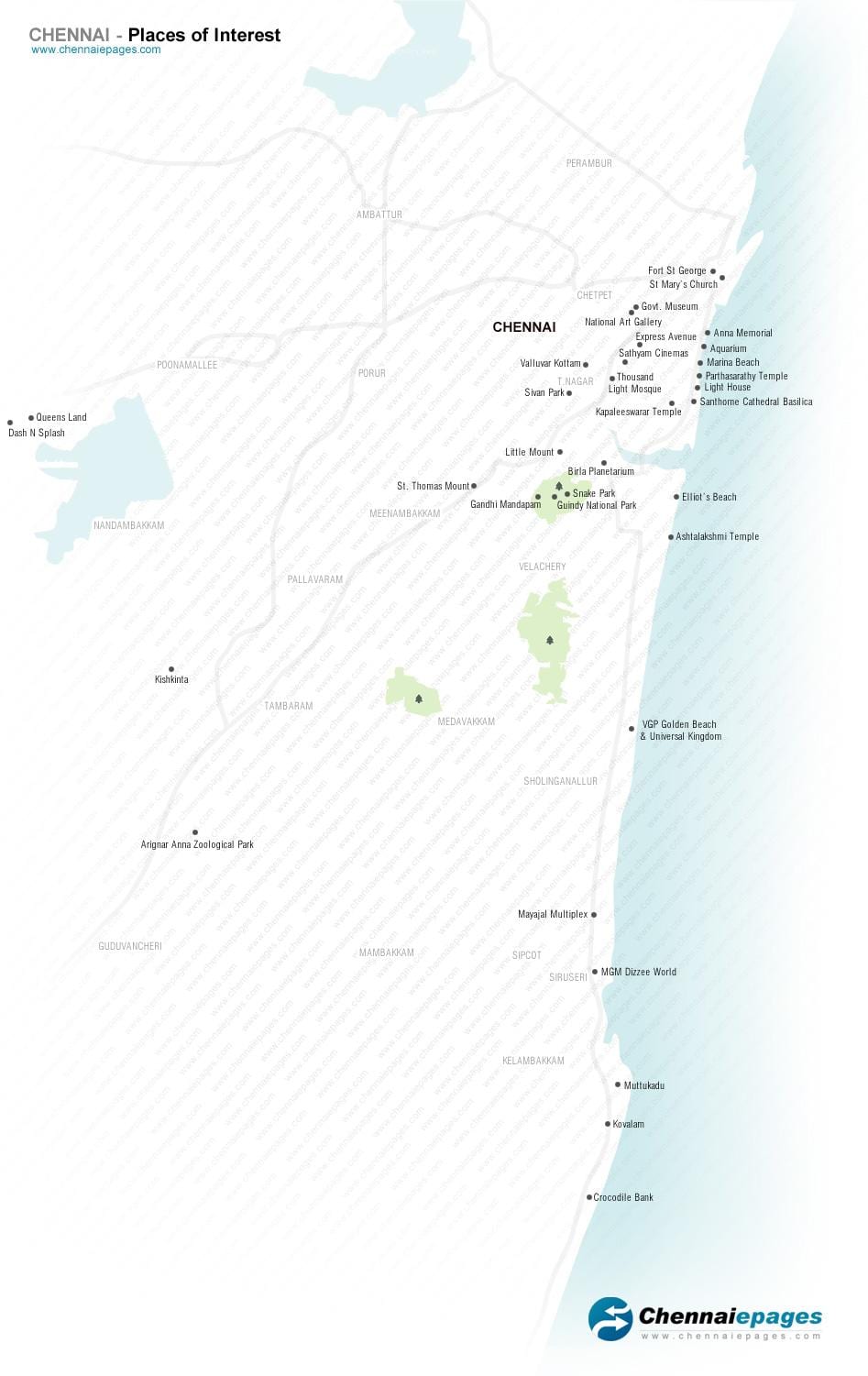 Madras Marina Beach mapa