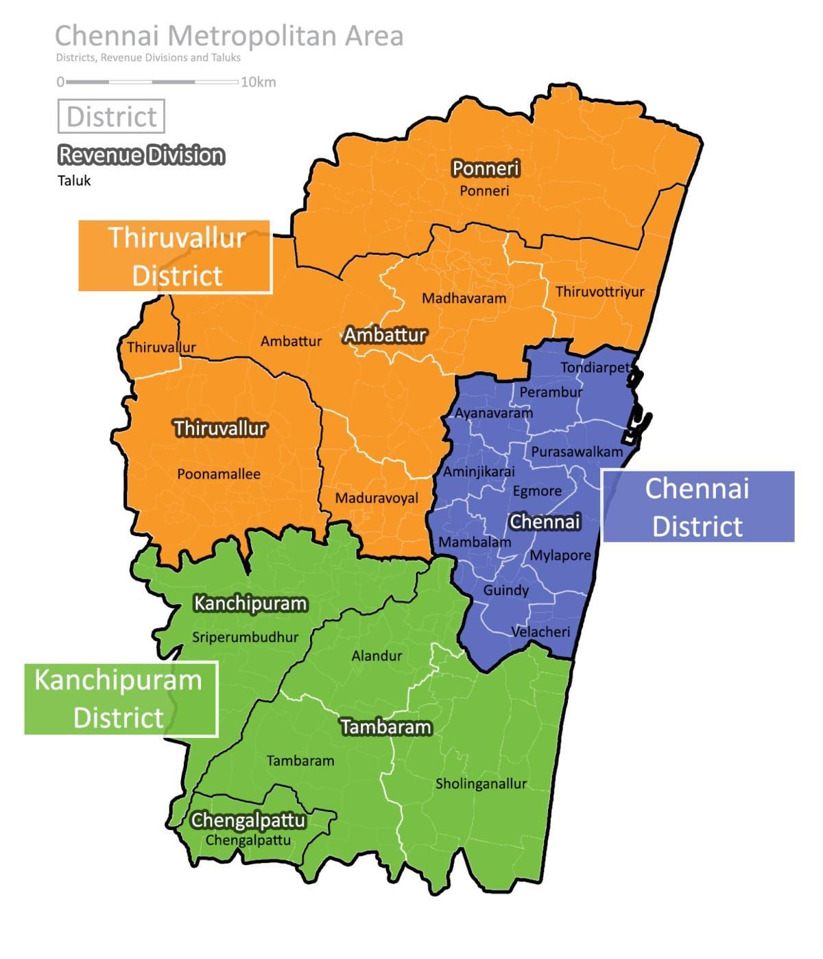 mapa dzielnicy Madras