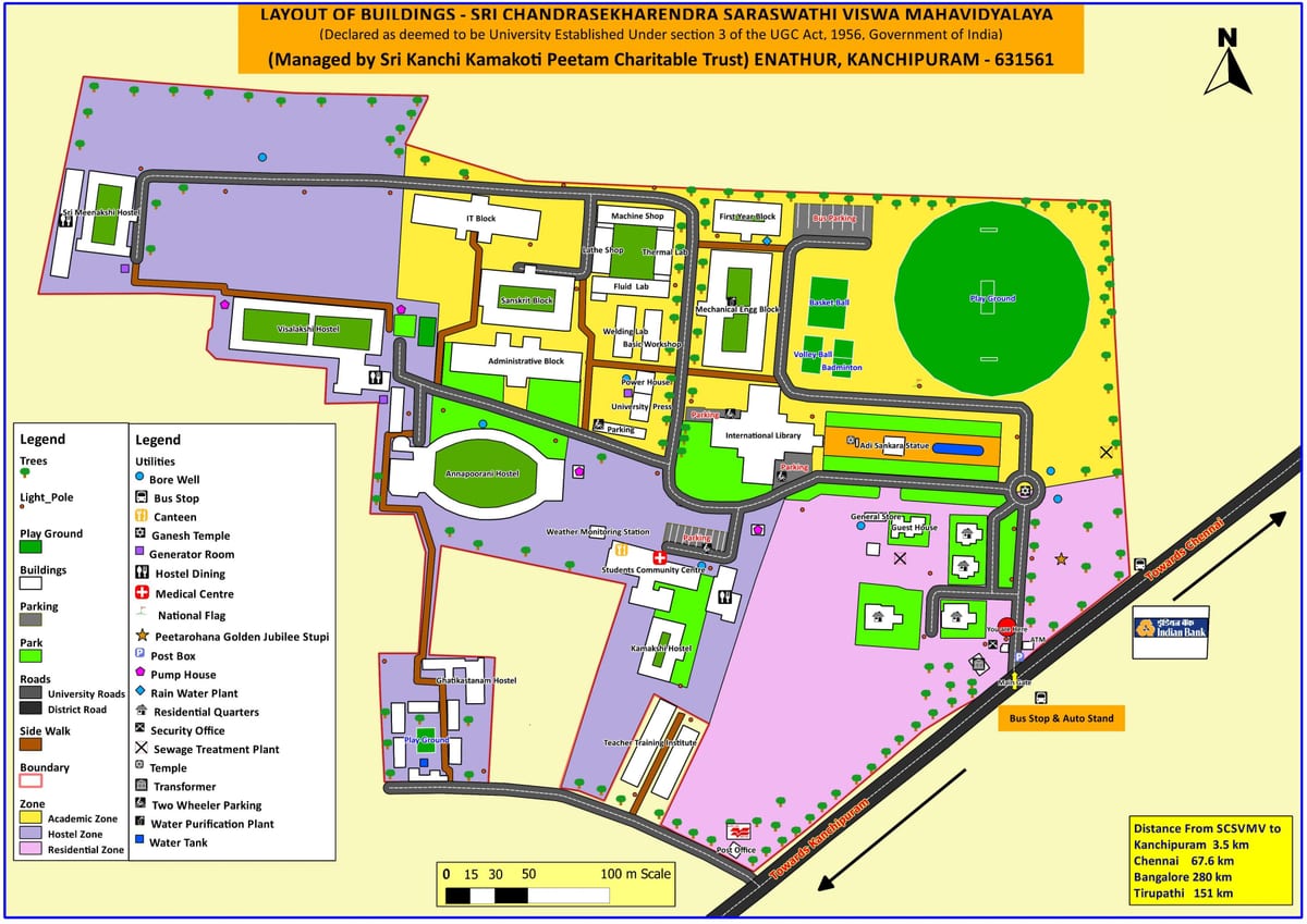 mapa kampusu WIT Chennai