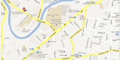 Anna Salai miasta Chennai mapie