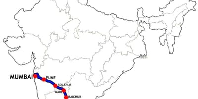Bombaj w Chennai dworca trasę na mapie
